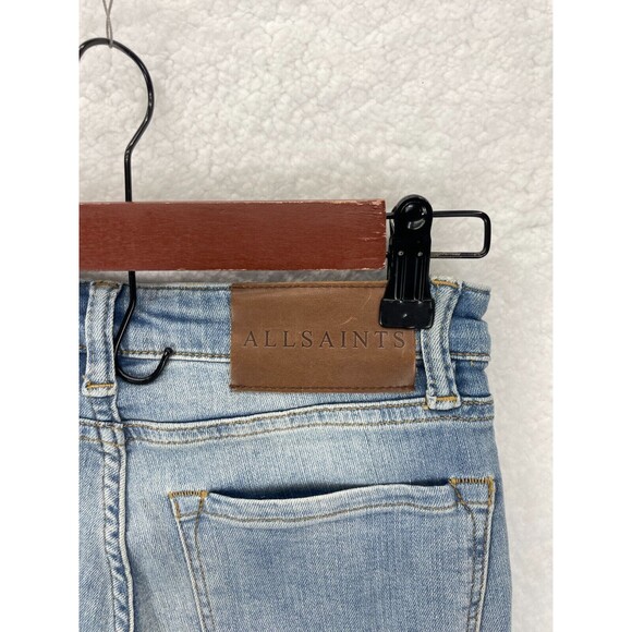 AllSaints Mast Skinny Jeans Women’s Blue Faded Low Rise Stretch Denim Casual 25W - Picture 11 of 13